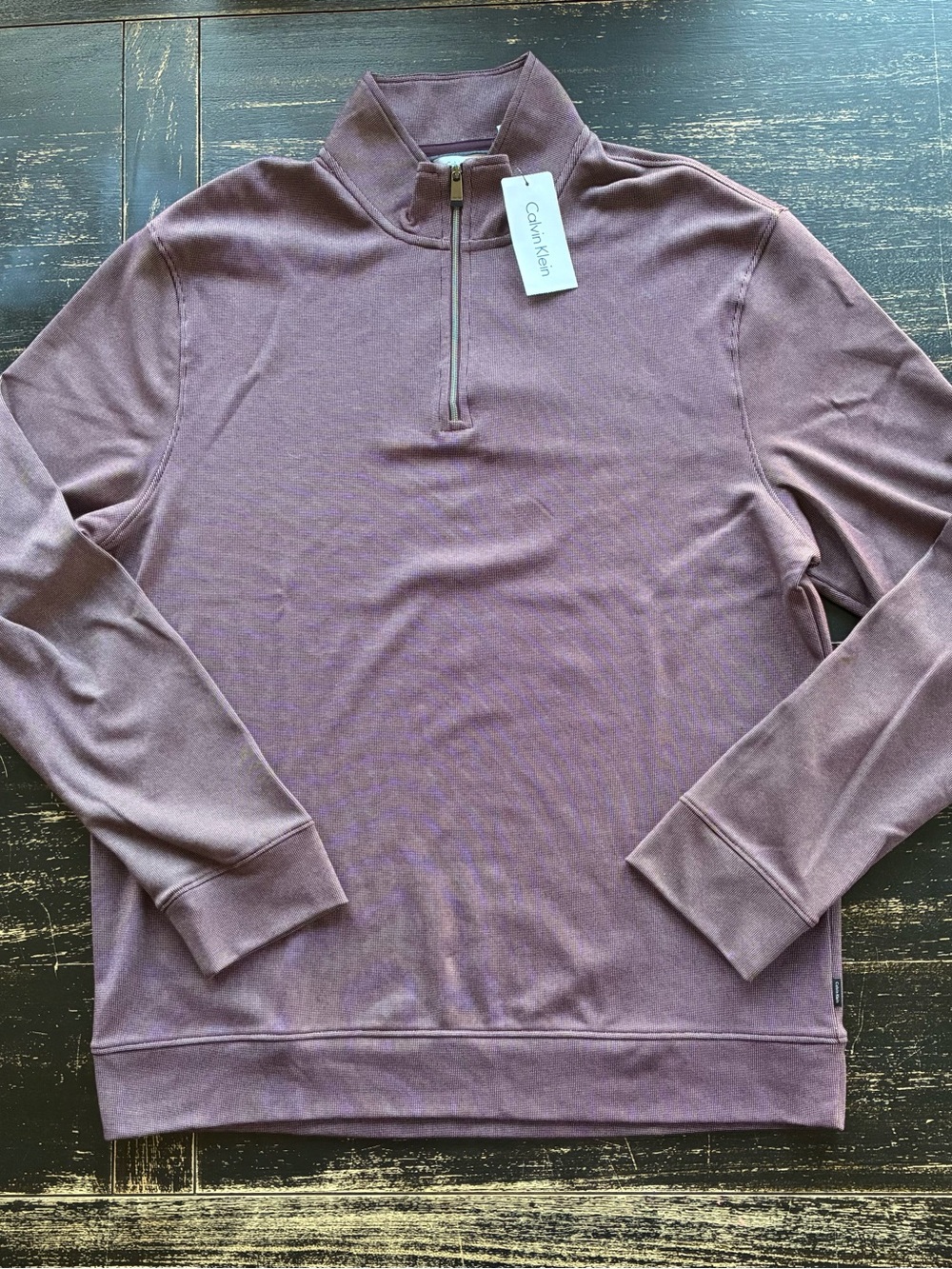 Calvin Klein Men’s Quarter Zip Sweater - Dusty Purple size L
